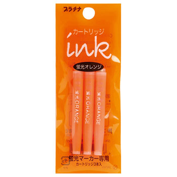プラチナ SPKS-150N#75 蛍光マーカー プレピー専用カートリッジ (518-3944)1パック=3本 オレンジ