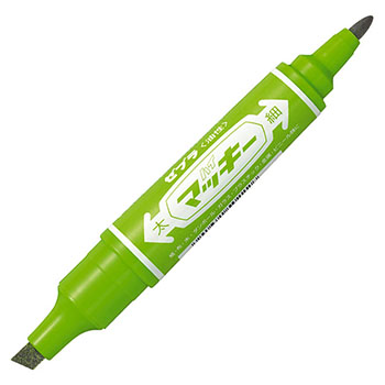 ゼブラ MO-150-MC-LG 油性マーカー ハイマッキー 角芯太字+丸芯細字 (015-1832)1本 角芯太字+丸芯細字