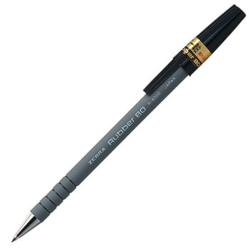 ゼブラ R-8000-BK 油性ボールペン ラバー80 0.7mm 黒 (014-2908)1箱=10本