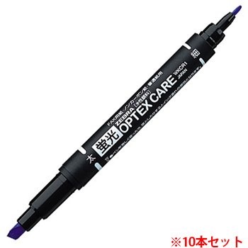 ゼブラ WKCR1-DB 蛍光オプテックスケア ダークブルー (918-3445)1セット=10本