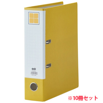 TLFA4M-YE レバー式アーチファイル A4タテ 2穴 580枚収容 汎用品 (912-2394)1セット=10冊 58m
