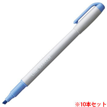 TS-LMS-DB 蛍光マーカー シングルタイプ キャップ式 ダークブルー 汎用品 (911-3425)1セット=10本
