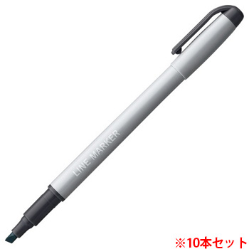 TS-LMS-GR 蛍光マーカー シングルタイプ キャップ式 グレイ 汎用品 (911-3449)1セット=10本