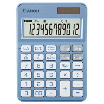 CANON 6511C002 電卓 カラフル電卓 KS-126WUV-BG SOB 12桁 ミニ卓上 ブルーグレイ