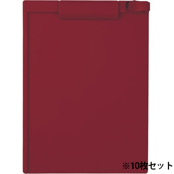 セキセイ SSS-3056P-R クリップボード A4タテ レッド 10枚セット