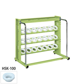 HSK-24BKT 3段トレー付ツーリングラック 1030幅 ホルダーHSK-100P グリーン