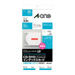 エーワン 51218 CD/DVDインデックスカード フォト光沢紙 A4