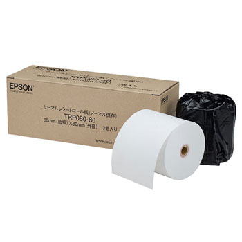 EPSON TRP080-80 サーマルロール紙 幅80mm外径80mm 3巻入り、幅80mm、外径80mm、約78m