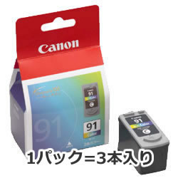 CANON 0393B001 BC-91 FINEカートリッジ 3色カラー 純正 1パック=3本 (大容量)