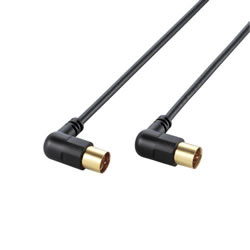 ELECOM AV-ATLS100BK アンテナケーブル(L型-ストレート)