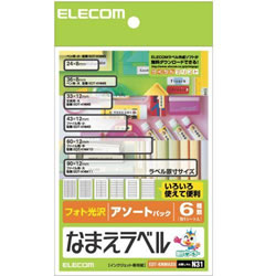 ELECOM EDT-KNMASO なまえラベル＜アソートパック＞