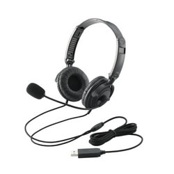 ELECOM HS-HP20UBK USBヘッドセット(両耳オーバーヘッド)
