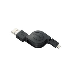 ELECOM MPA-AMBIRLC08BK 充電/データ転送用巻取りmicroUSBケーブル