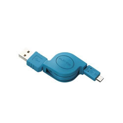 ELECOM MPA-AMBIRLC08BU 充電/データ転送用巻取りmicroUSBケーブル