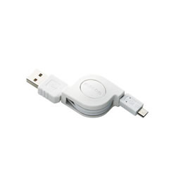ELECOM MPA-AMBIRLC08WH 充電/データ転送用巻取りmicroUSBケーブル