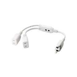 ELECOM T-ADR3WH ACアダプタ用電源延長コード(2個口)