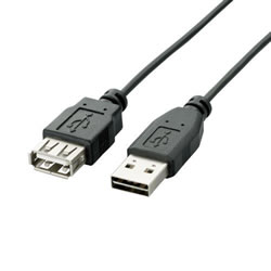 ELECOM U2C-DE15BK 両面挿しUSB延長ケーブル(A-A)