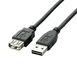 ELECOM U2C-DE50BK 両面挿しUSB延長ケーブル(A-A)