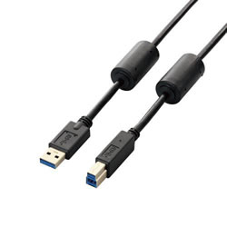 ELECOM USB3-BF20BK フェライトコア付きUSB3.0ケーブル(A-B)