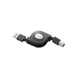 ELECOM USB3-RL07BK 巻き取りUSB3.0ケーブル（A-B）