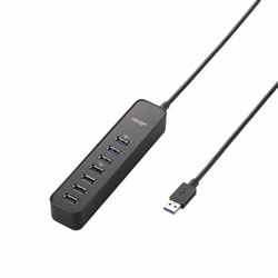 ELECOM U3H-T706SBK マグネット付きUSB3.0ポート搭載7ポートUSBハブ