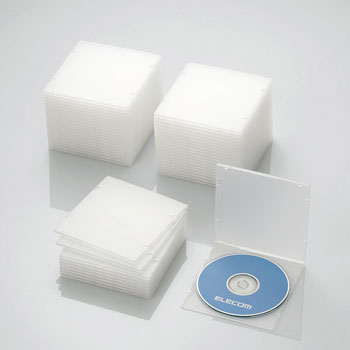 ELECOM CCD-JPCS50CR Blu-ray/DVD/CDケース(スリム/PP/1枚収納)