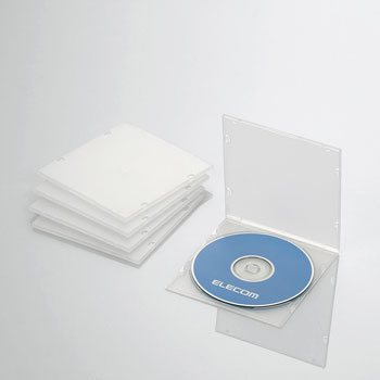ELECOM CCD-JPCS5CR Blu-ray/DVD/CDケース(スリム/PP/1枚収納)