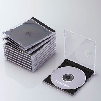 ELECOM CCD-JSCN10BK Blu-ray/DVD/CDケース(標準/PS/1枚収納)