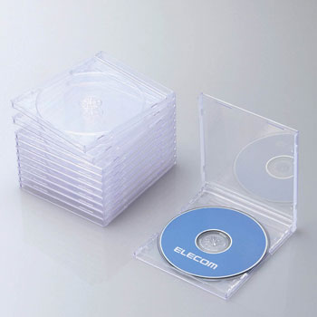 ELECOM CCD-JSCN10CR Blu-ray/DVD/CDケース(標準/PS/1枚収納)