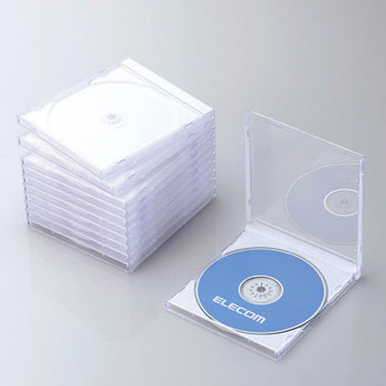 ELECOM CCD-JSCN10WH Blu-ray/DVD/CDケース（標準/PS/1枚収納）
