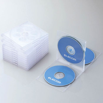 ELECOM CCD-JSCNQ5CR Blu-ray/DVD/CDケース(標準/PS/4枚収納)