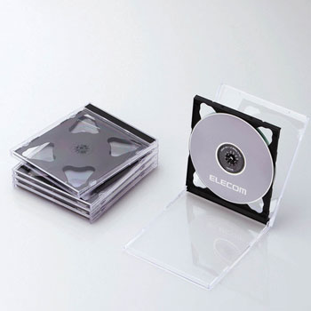 ELECOM CCD-JSCNW5BK Blu-ray/DVD/CDケース(標準/PS/2枚収納)