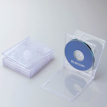 ELECOM CCD-JSCNW5CR Blu-ray/DVD/CDケース（標準/PS/2枚収納）