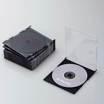 ELECOM CCD-JSCS10BK Blu-ray/DVD/CDケース（スリム/PS/1枚収納）