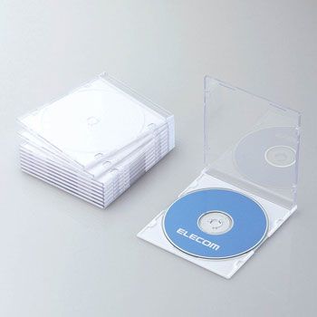 ELECOM CCD-JSCS10WH Blu-ray/DVD/CDケース(スリム/PS/1枚収納)