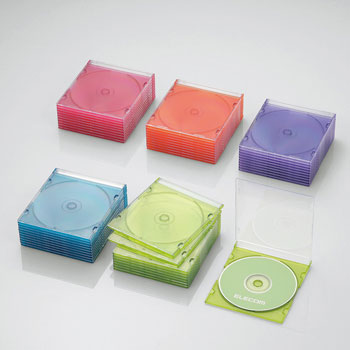 ELECOM CCD-JSCS50ASO Blu-ray/DVD/CDケース(スリム/PS/1枚収納)