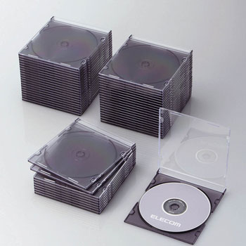 ELECOM CCD-JSCS50CBK Blu-ray/DVD/CDケース（スリム/PS/1枚収納）