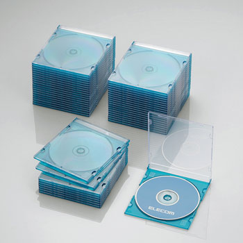 ELECOM CCD-JSCS50CBU Blu-ray/DVD/CDケース(スリム/PS/1枚収納)