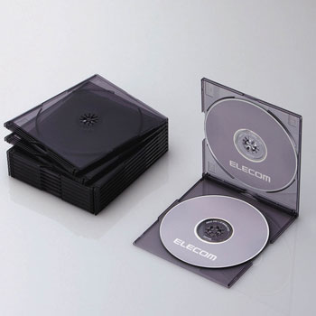 ELECOM CCD-JSCSW10CBK Blu-ray/DVD/CDケース（スリム/PS/2枚収納）