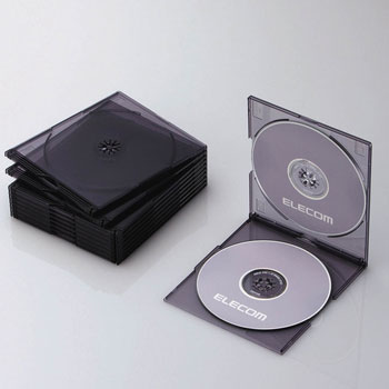 ELECOM CCD-JSCSW10CBK Blu-ray/DVD/CDケース(スリム/PS/2枚収納)