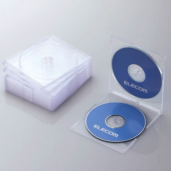 ELECOM CCD-JSCSW10CR Blu-ray/DVD/CDケース(スリム/PS/2枚収納)