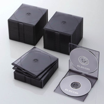 ELECOM CCD-JSCSW50CBK Blu-ray/DVD/CDケース(スリム/PS/2枚収納)
