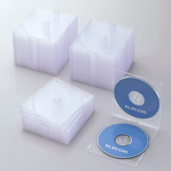 ELECOM CCD-JSCSW50CR Blu-ray/DVD/CDケース(スリム/PS/2枚収納)