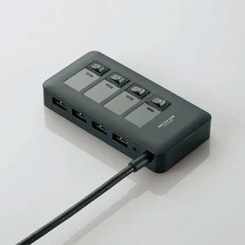 ELECOM U3H-S409SBK USB3.0対応個別スイッチ付き4ポートUSBハブ