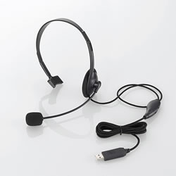 ELECOM HS-HP21UBK USBヘッドセット(片耳小型オーバーヘッドタイプ)