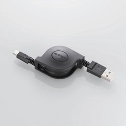 ELECOM MPA-AMBR2U07BK 2A対応microUSBケーブル(巻き取りタイプ)