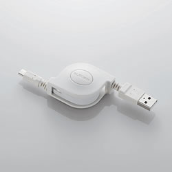 ELECOM MPA-AMBR2U07WH 2A対応microUSBケーブル(巻き取りタイプ)