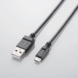 ELECOM MPA-AMBX2U08BK 2A対応microUSBケーブル（スリムタイプ）