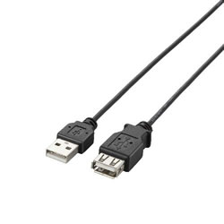 ELECOM U2C-EXN05BK 極細USB2.0延長ケーブル(A-A延長タイプ)