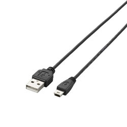 ELECOM U2C-MXN10BK 極細USB2.0ケーブル（mini-Bタイプ）